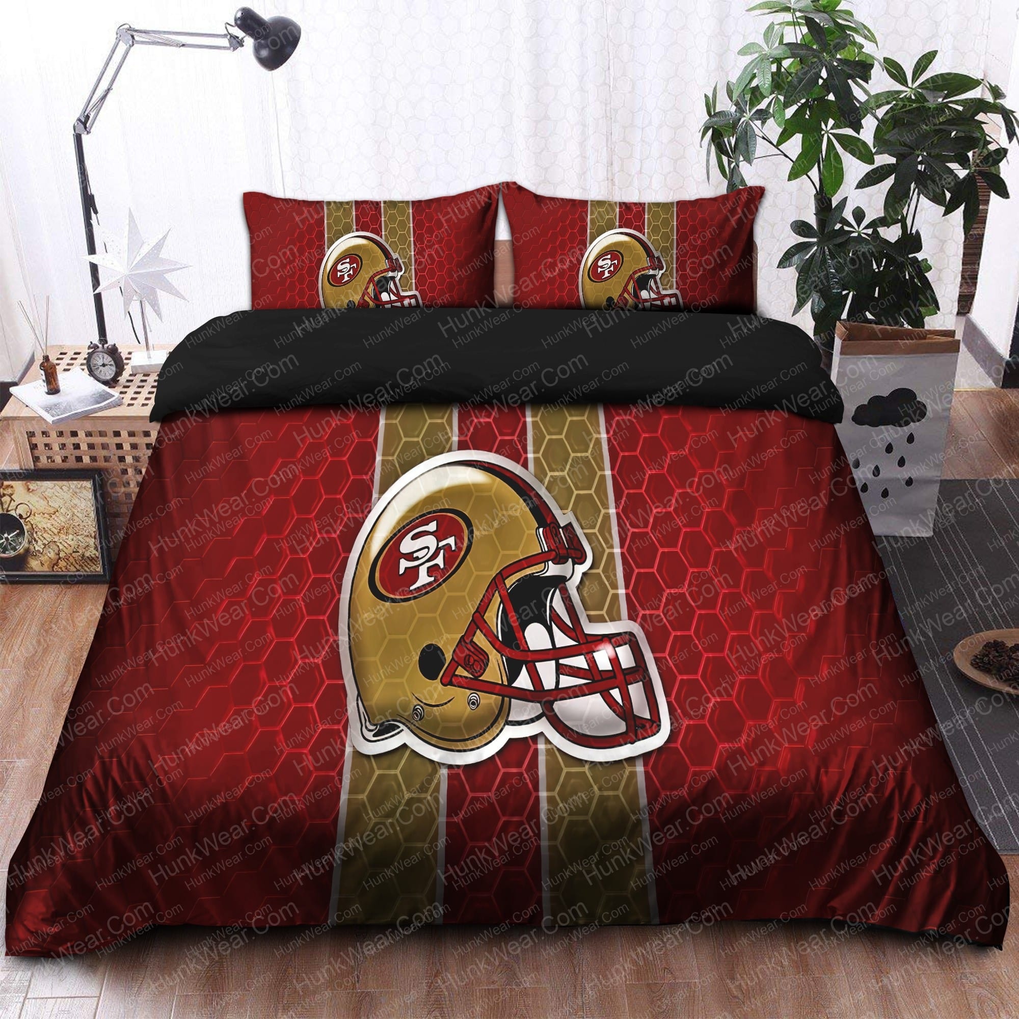 49ers helmet logo bed set bedding set 2