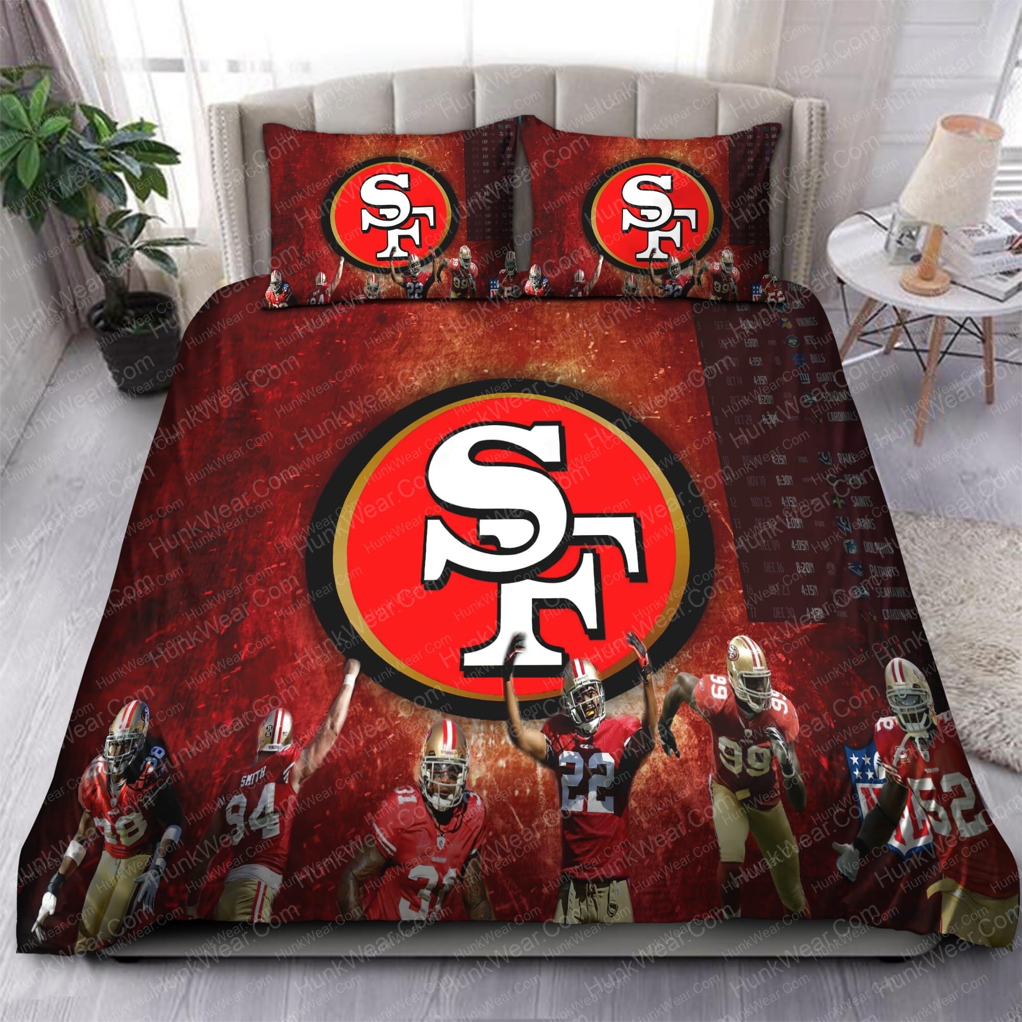 49ers players bed set bedding set
