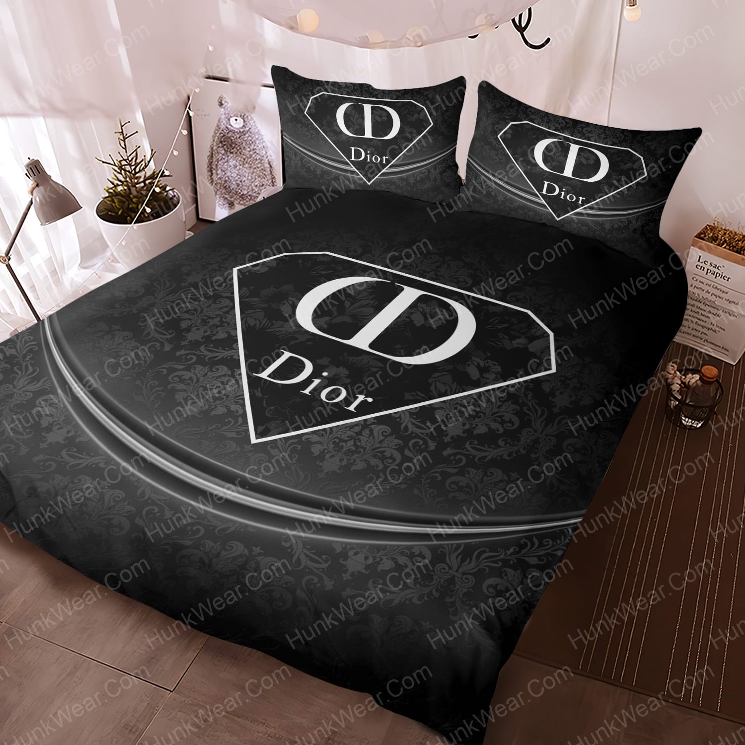black paisley pattern dior bed set bedding set 1