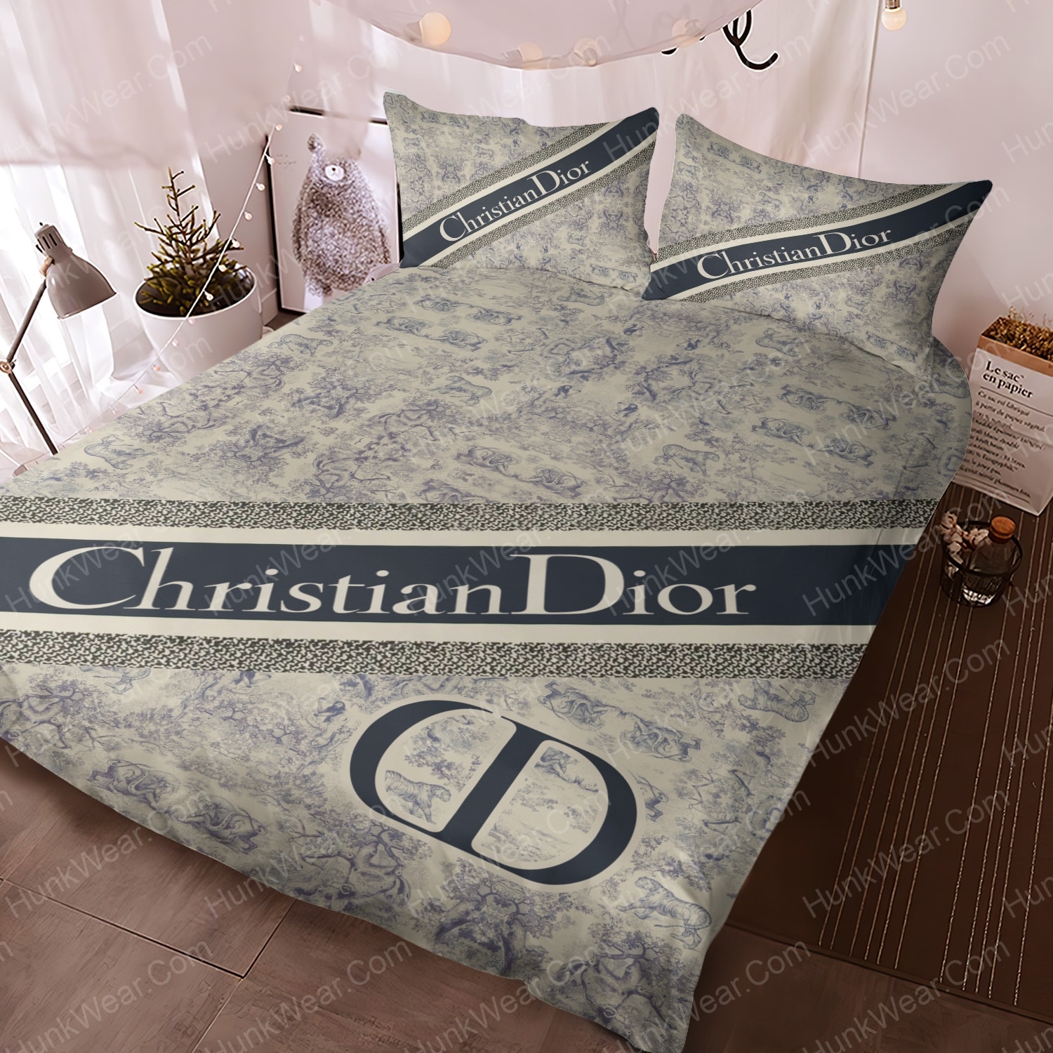 christian dior logo bed set bedding set 1