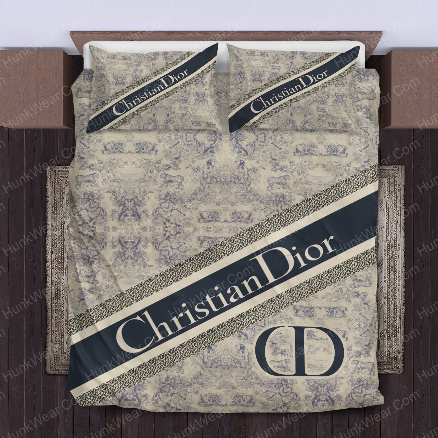 christian dior logo bed set bedding set 2