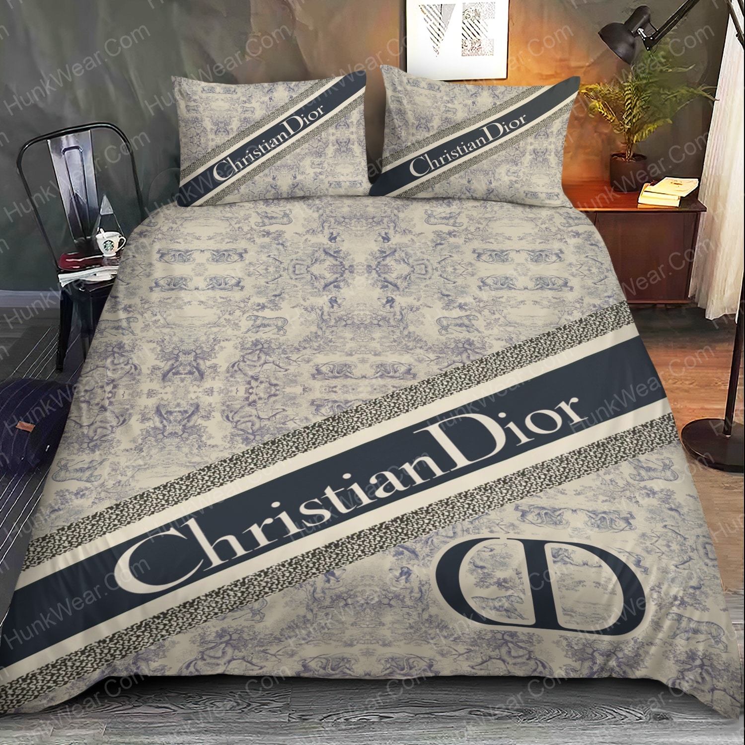 christian dior logo bed set bedding set