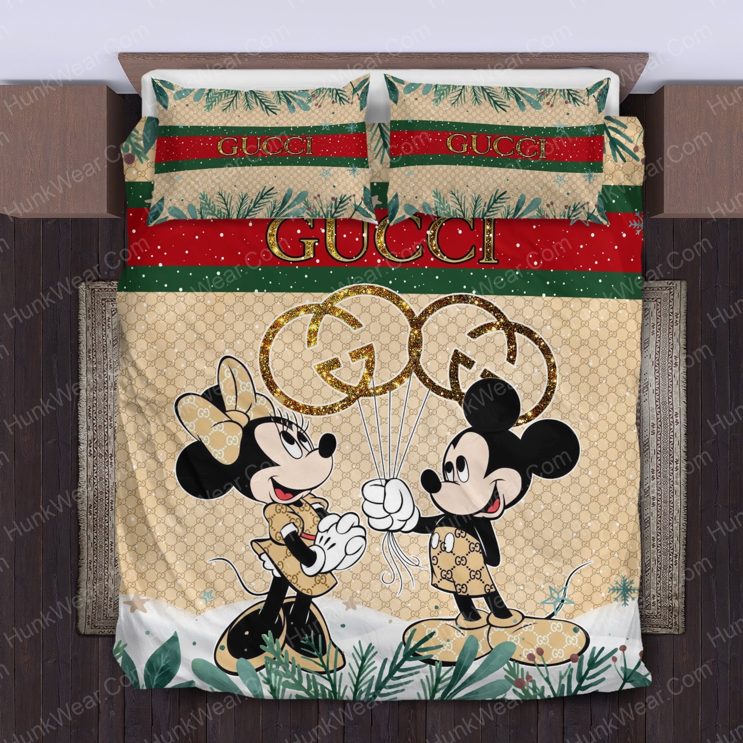 gucci mickey mouse bed set bedding set 2
