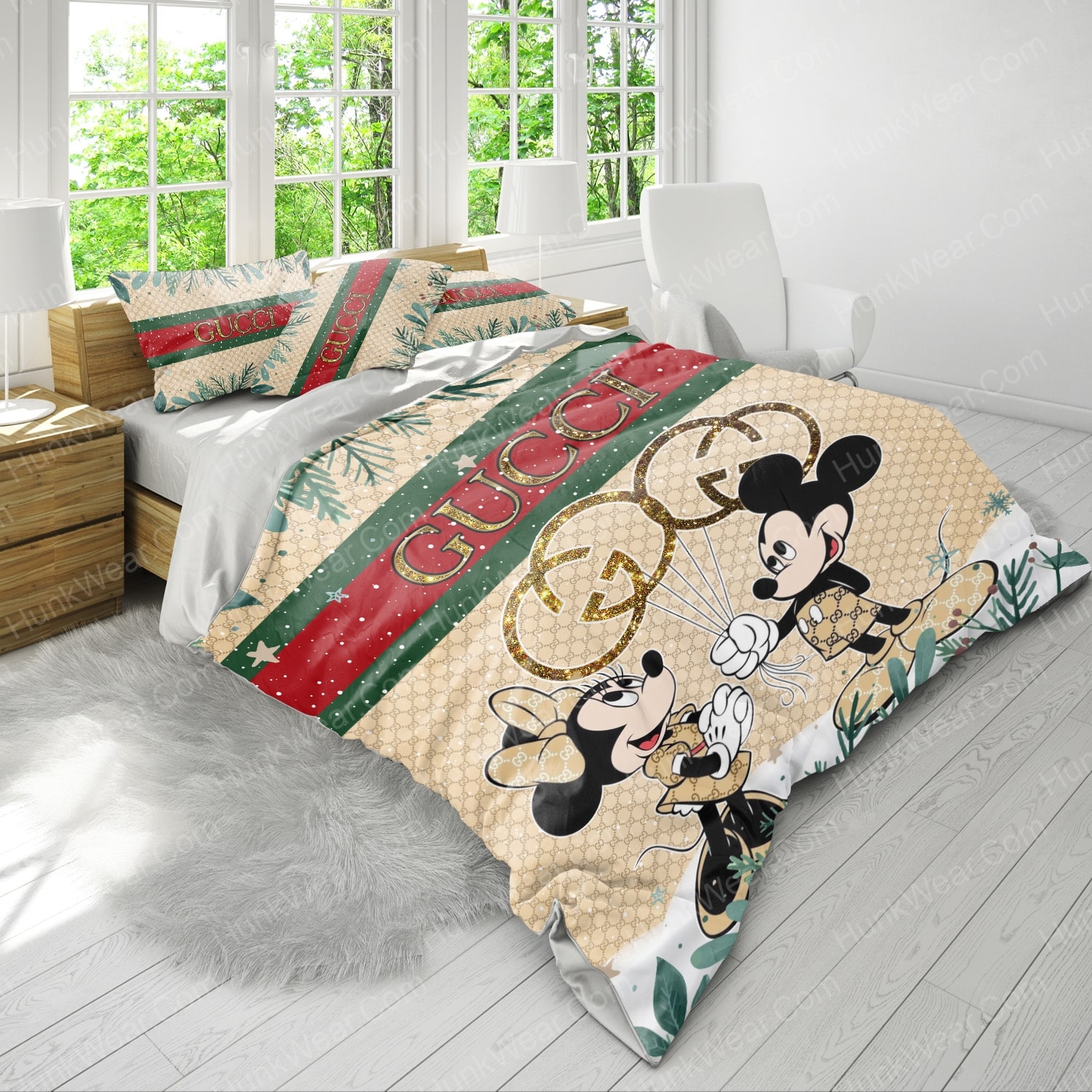 gucci mickey mouse bed set bedding set 3