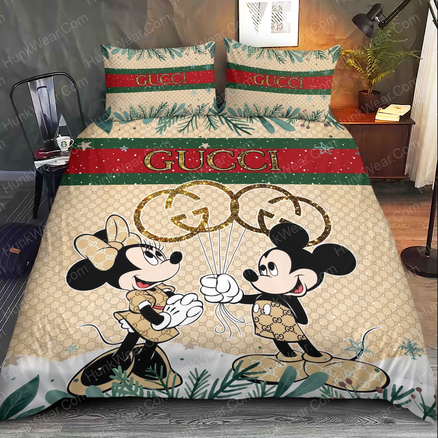 gucci mickey mouse bed set bedding set