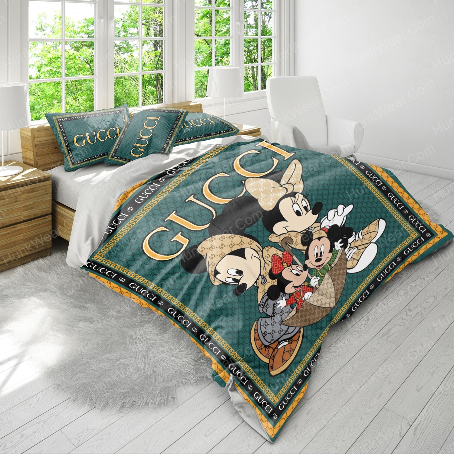 gucci mickey mouse minnie mouse bed set bedding set 3