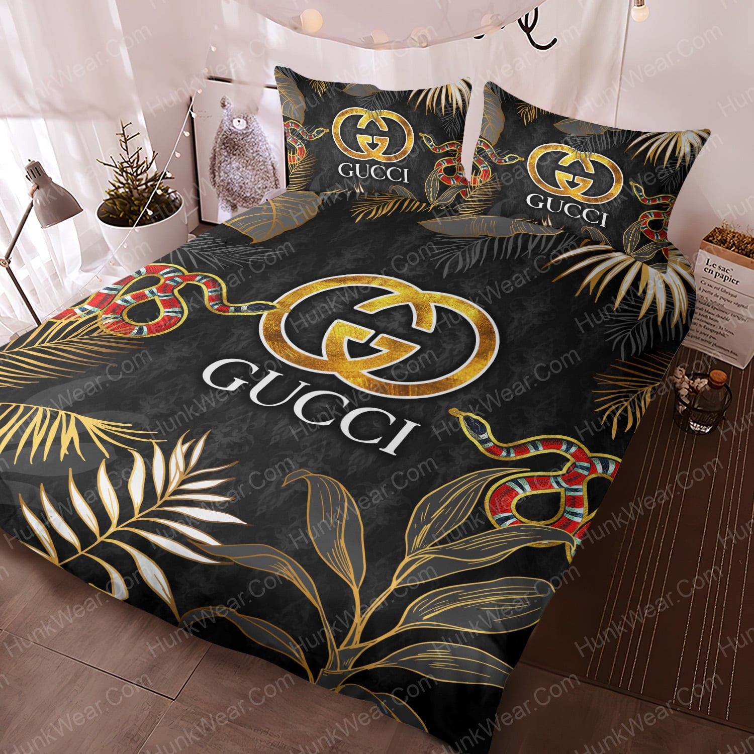 gucci snake bed set bedding set 2