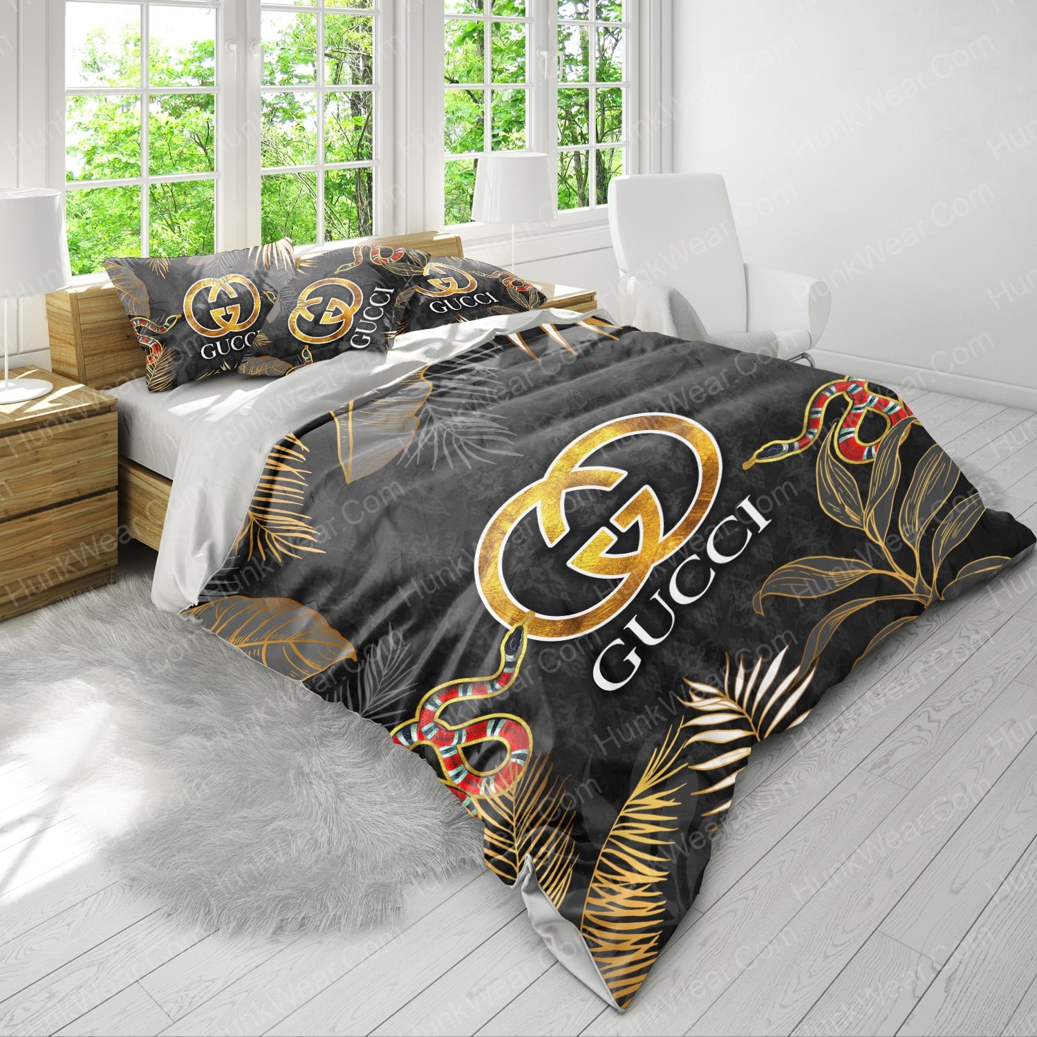 gucci snake bed set bedding set 3