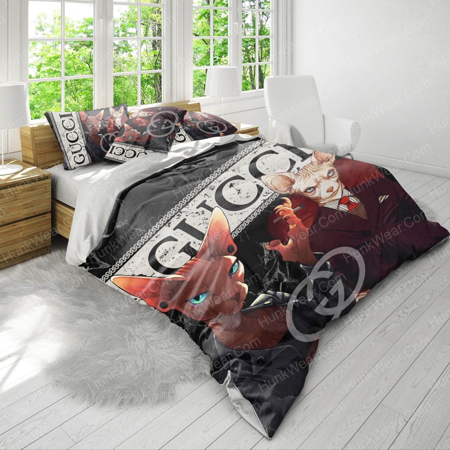 gucci sphynx cat bed set bedding set 3