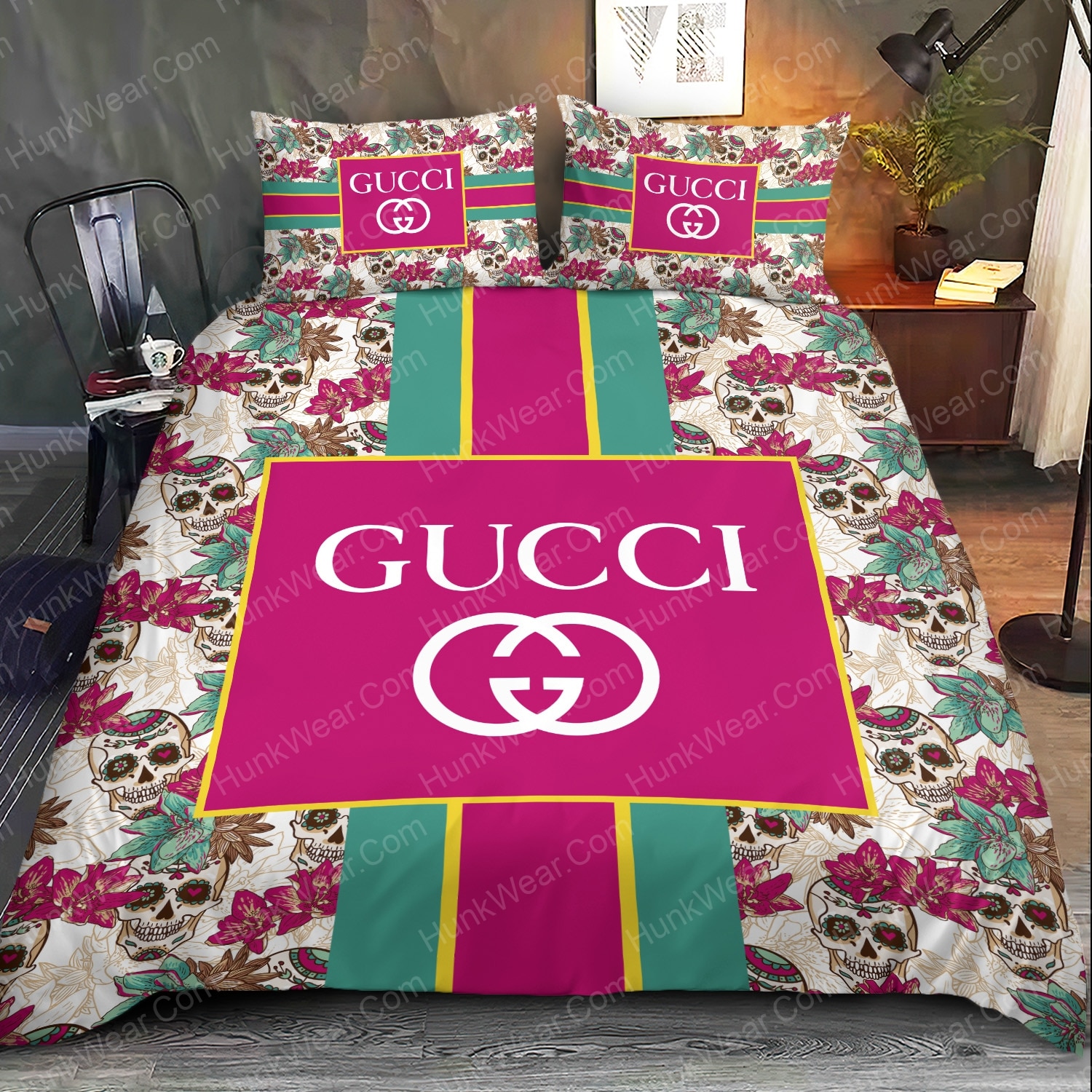gucci sugar skull bed set bedding set 1