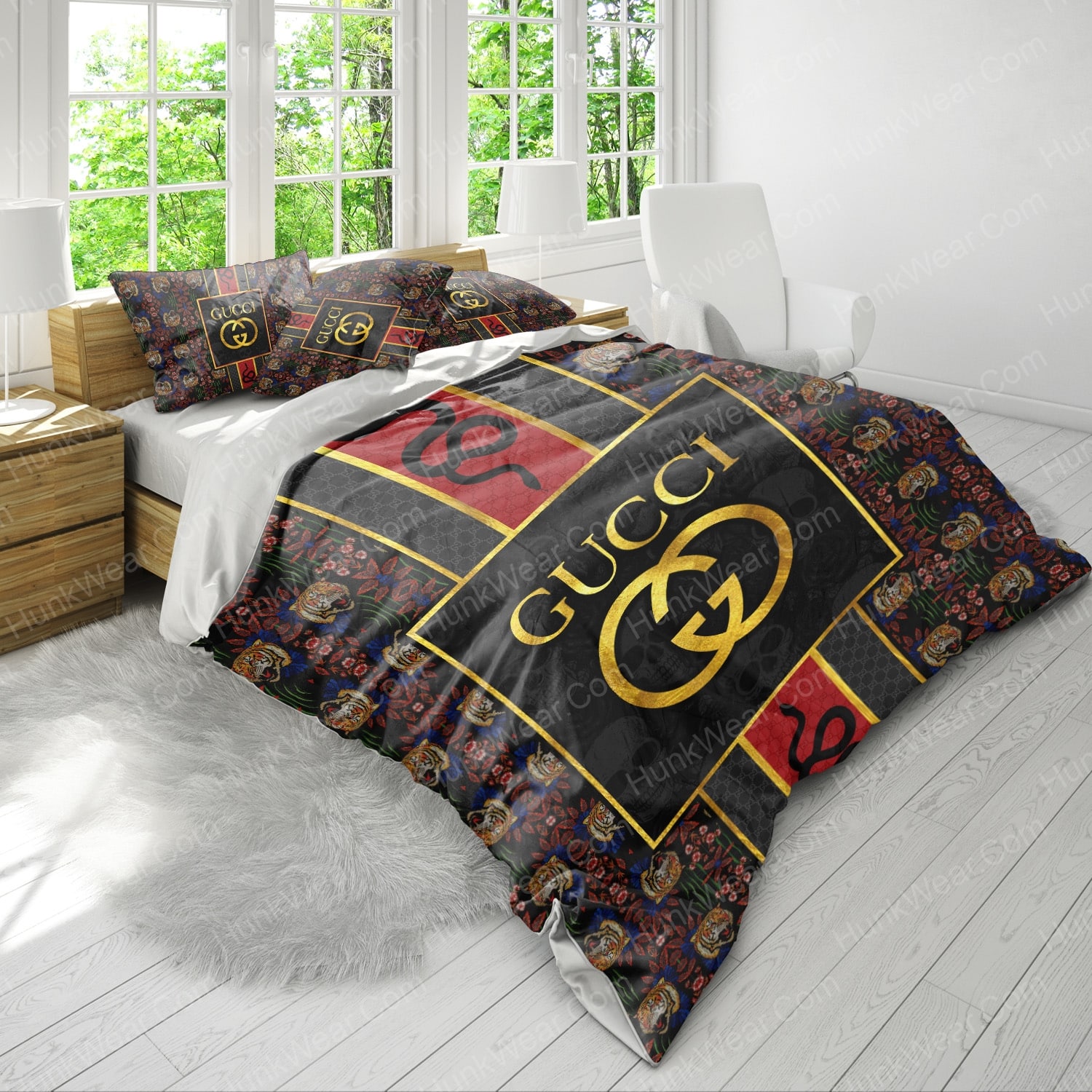 gucci tiger snake bed set bedding set 3