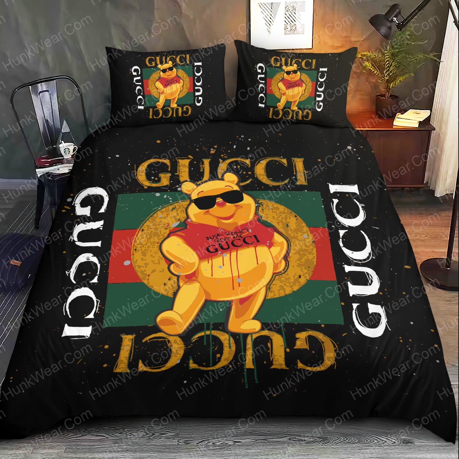 gucci winnie the pooh bed set bedding set