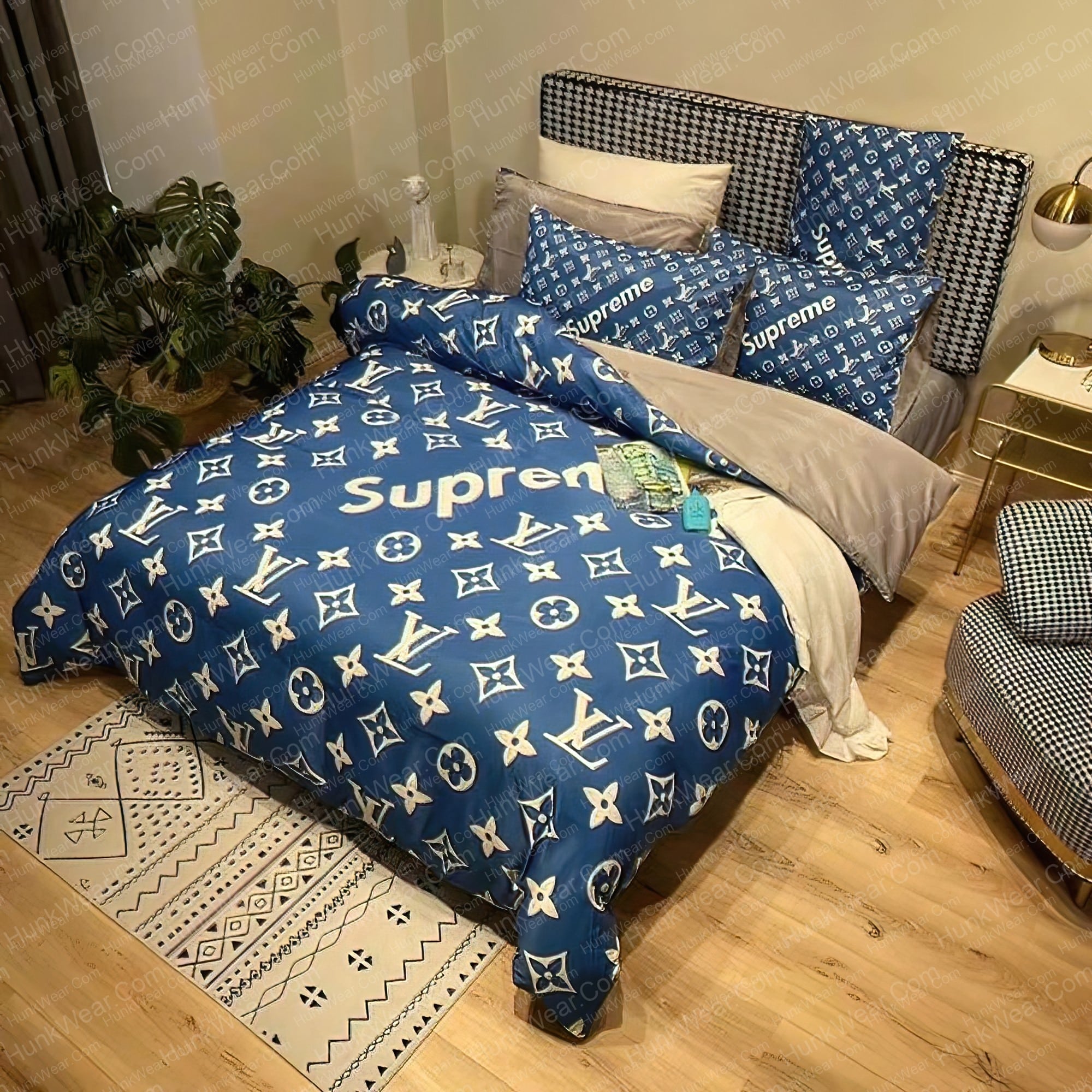 louis vuitton supreme blue bedding sets 1