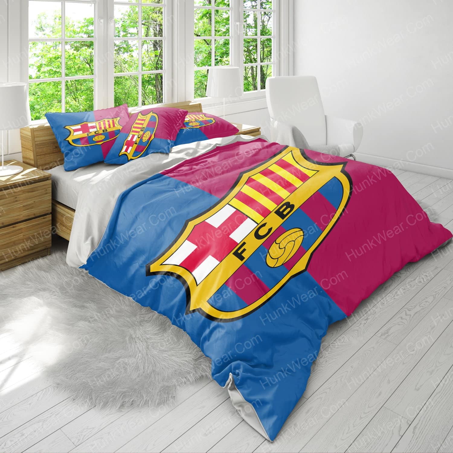 FC Barcelona Logo Bed Set Bedding Set HunkWear.Com
