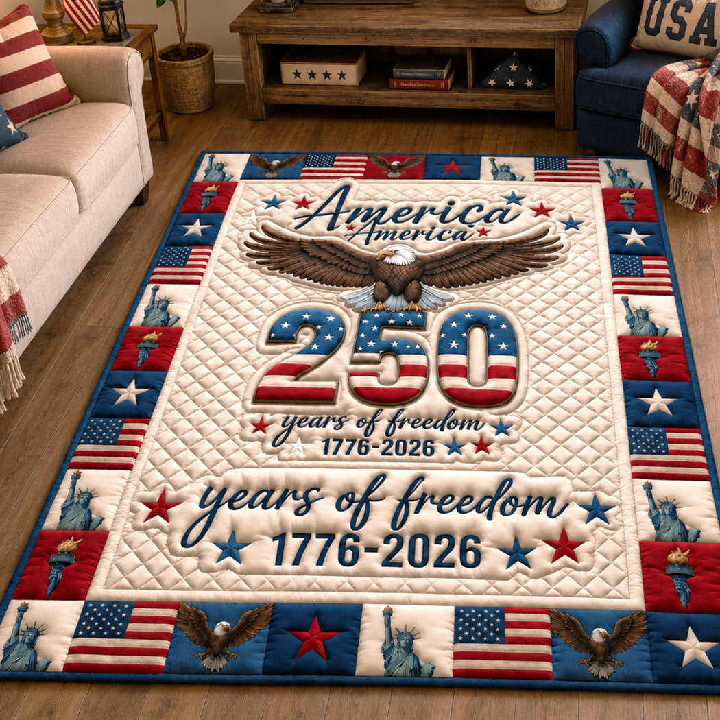 250 America Freedom Area Rug - Non-Slip Washable 3D Print Rug for Living Room & BedroomTVC210864