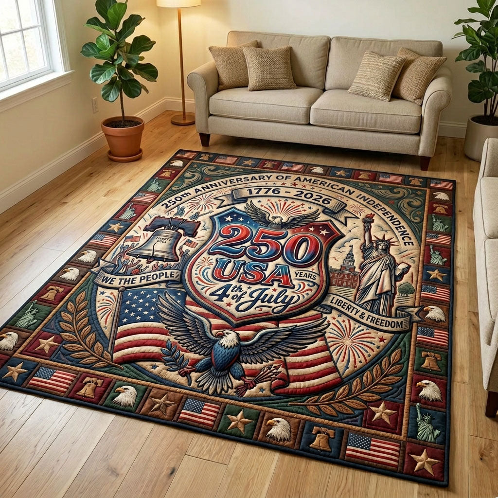 250 USA Area Rug - Non-Slip Washable 3D Print Rug for Living Room & BedroomTVC210868