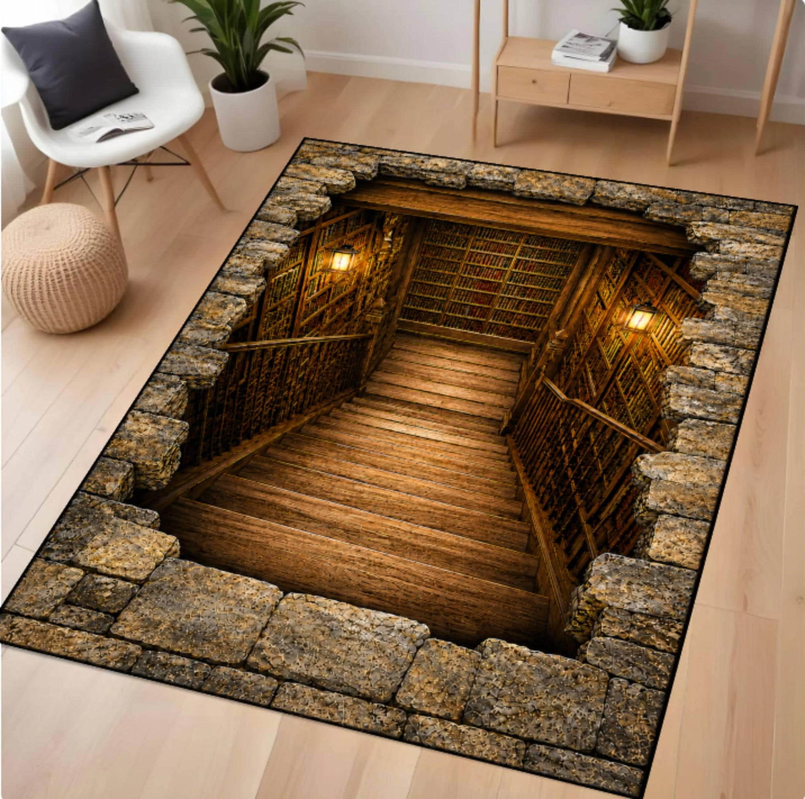 3D Hidden Library Staircase RugTVC1708377