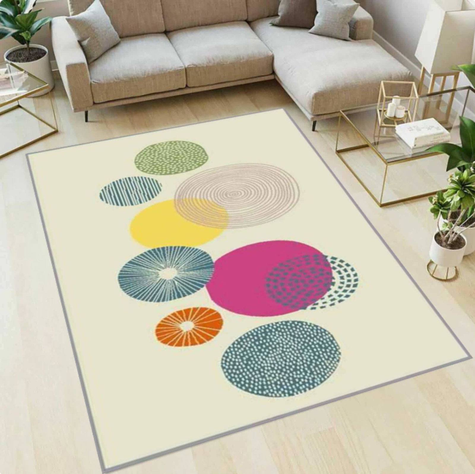 Abstract Geometric Rug Washable Non-slip Modern Floor RugTVC1708360