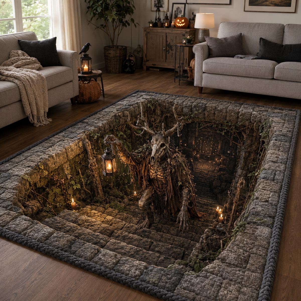 Abyss Guardian Area Rug - Non-Slip Washable 3D Print Rug for Living Room & BedroomTVC210871