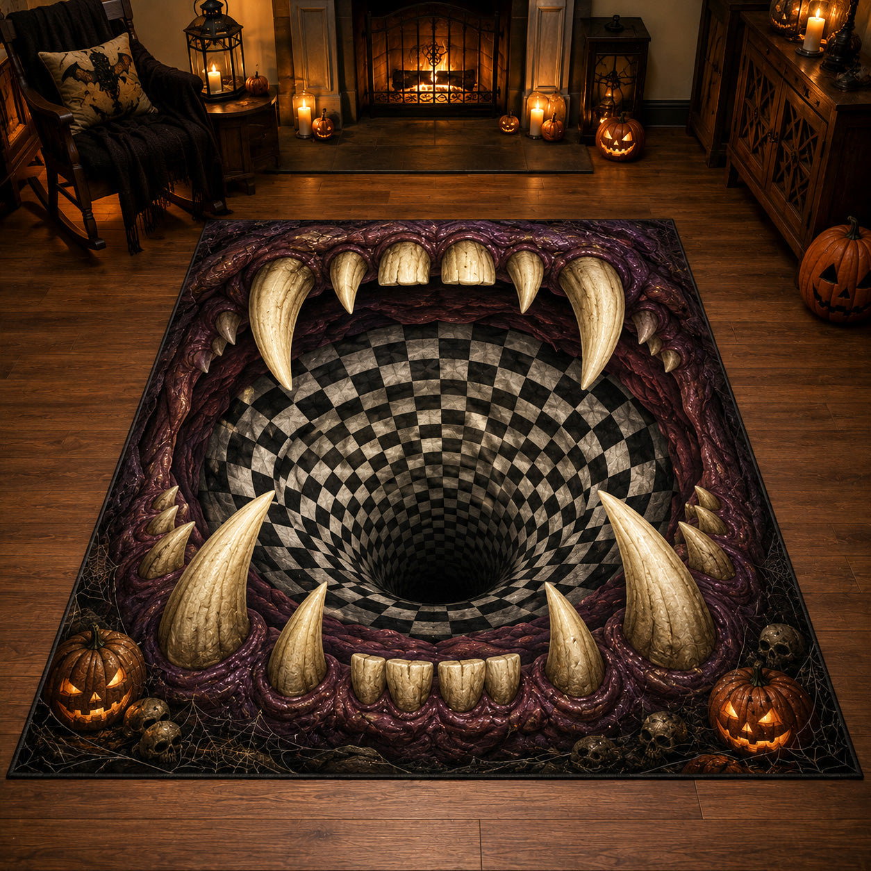 Abyss Maw Area Rug - Non-Slip Washable 3D Print Rug for Living Room & BedroomTVC210848