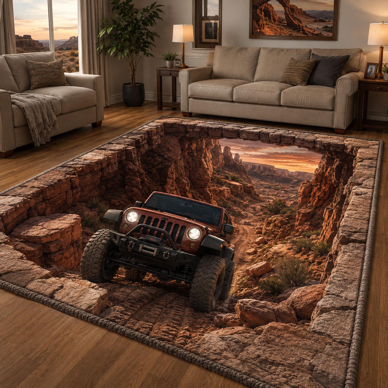 Adventure Ride Area Rug - Non-Slip Washable 3D Print Rug for Living Room & BedroomTVC210861