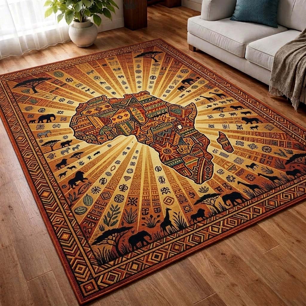 Africa Soul Area Rug - Non-Slip Washable 3D Print Rug for Living Room & BedroomTVC210856