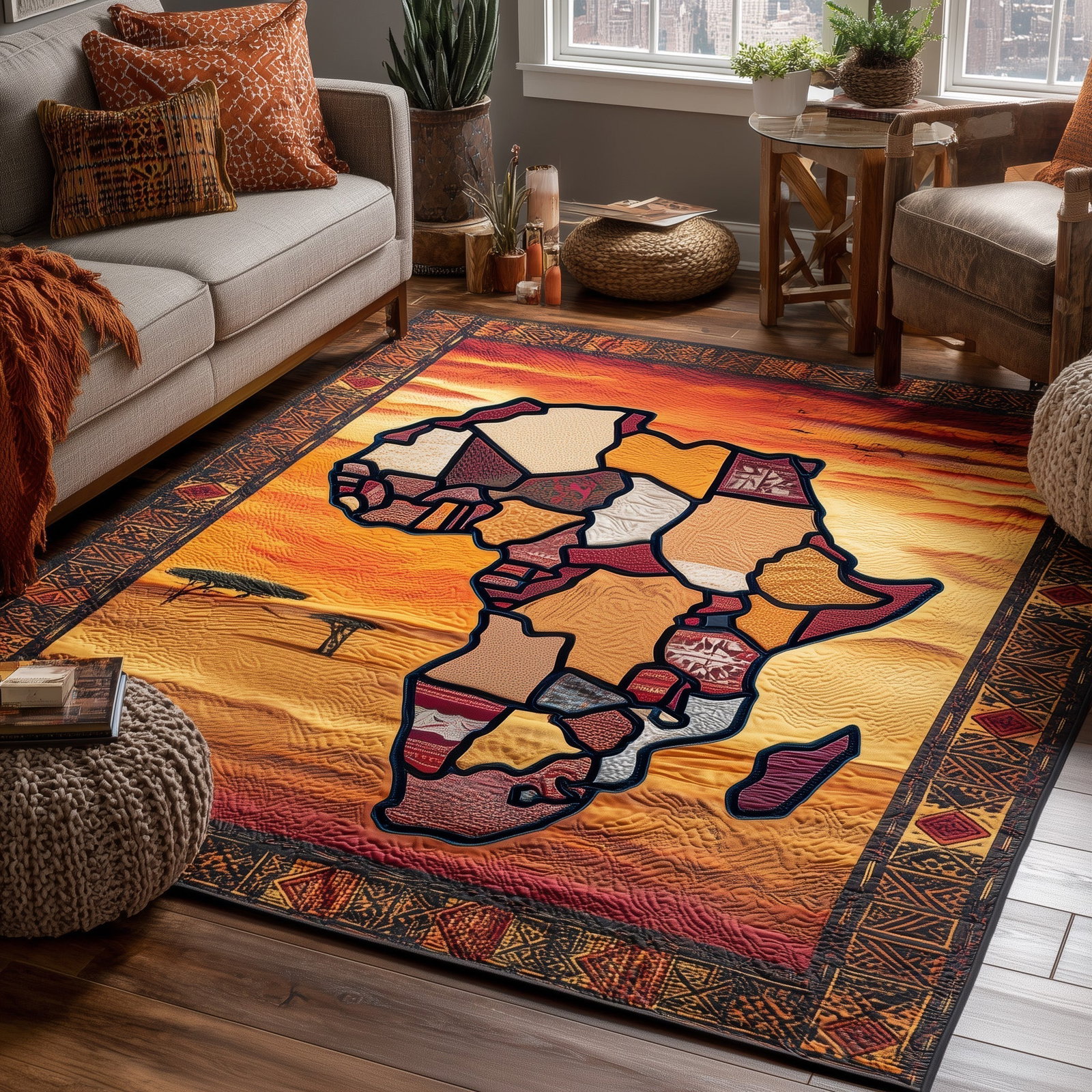 African Dream Area Rug - Non-Slip Washable 3D Print Rug for Living Room & BedroomTVC210860