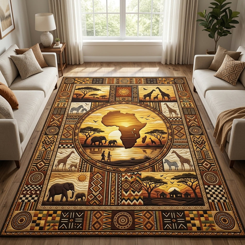 African Heritage Area Rug - Non-Slip Washable 3D Print Rug for Living Room & BedroomTVC210861