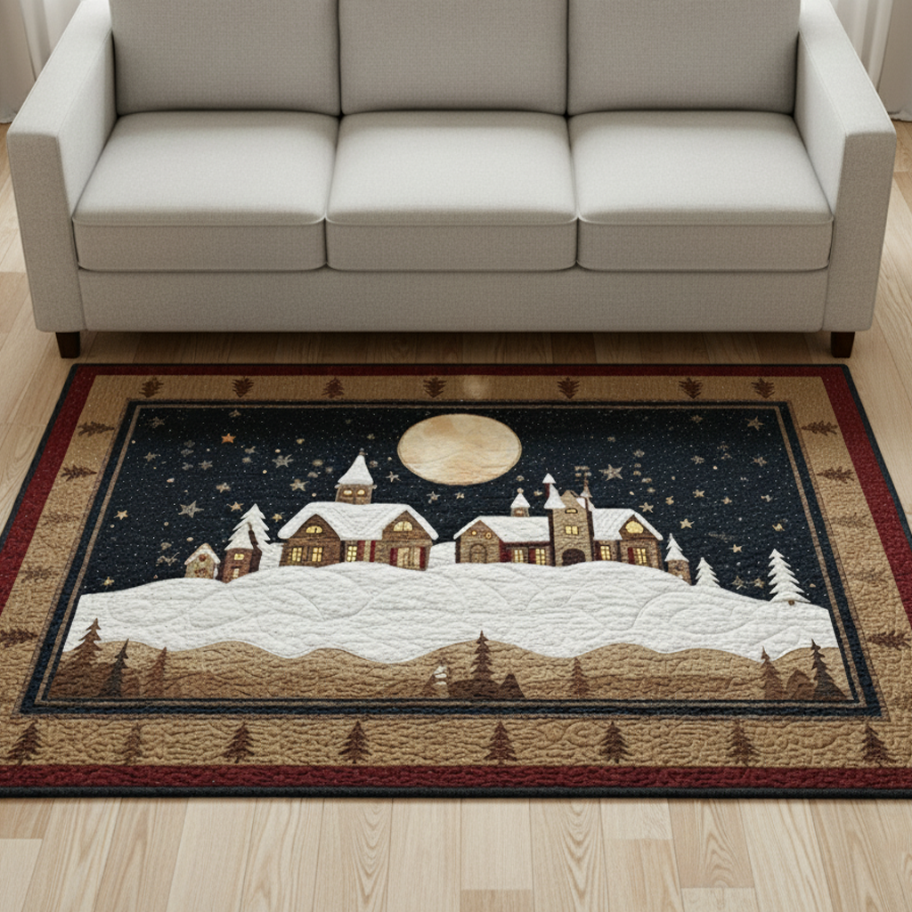 Alpine Village Area Rug - Non-Slip Washable 3D Print Rug for Living Room & BedroomTVC210851