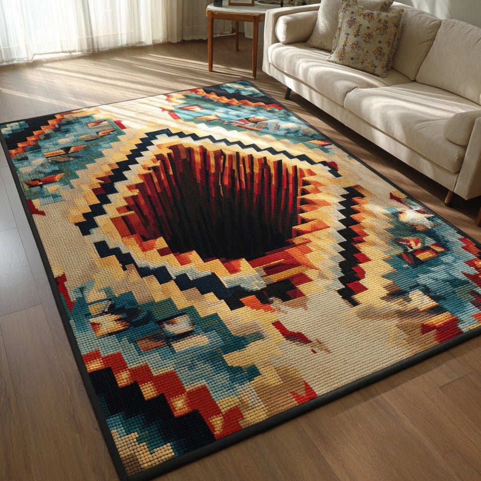 Amber Sun Area Rug - Non-Slip Washable 3D Print Rug for Living Room & BedroomTVC210848