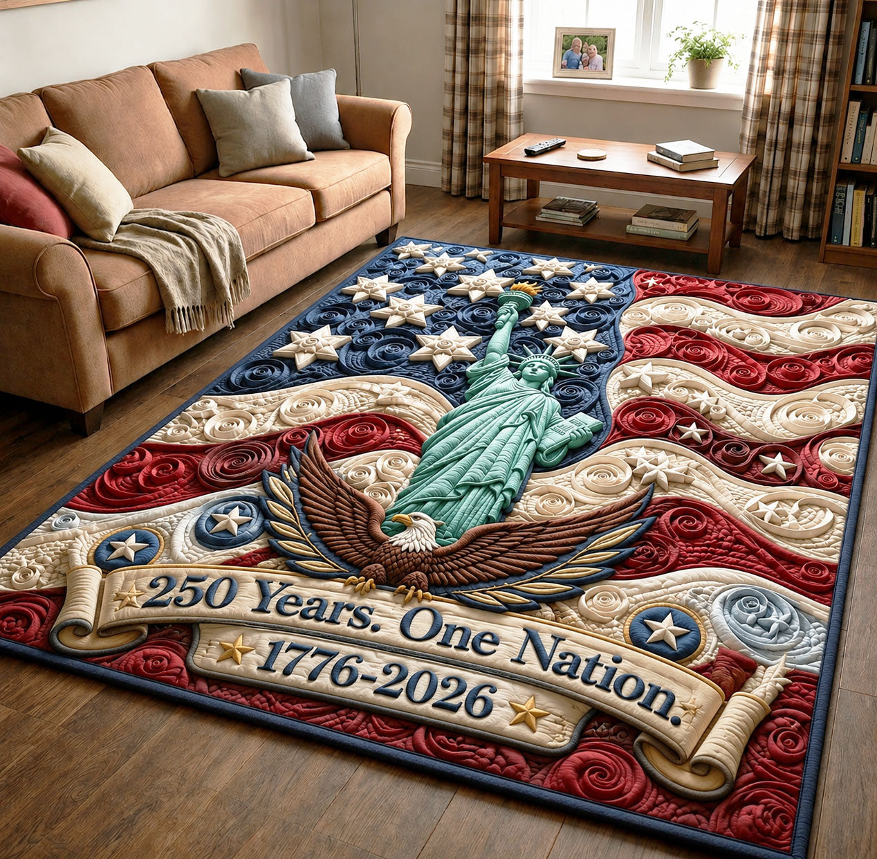 America 250 Area Rug - Non-Slip Washable 3D Print Rug for Living Room & BedroomTVC210868