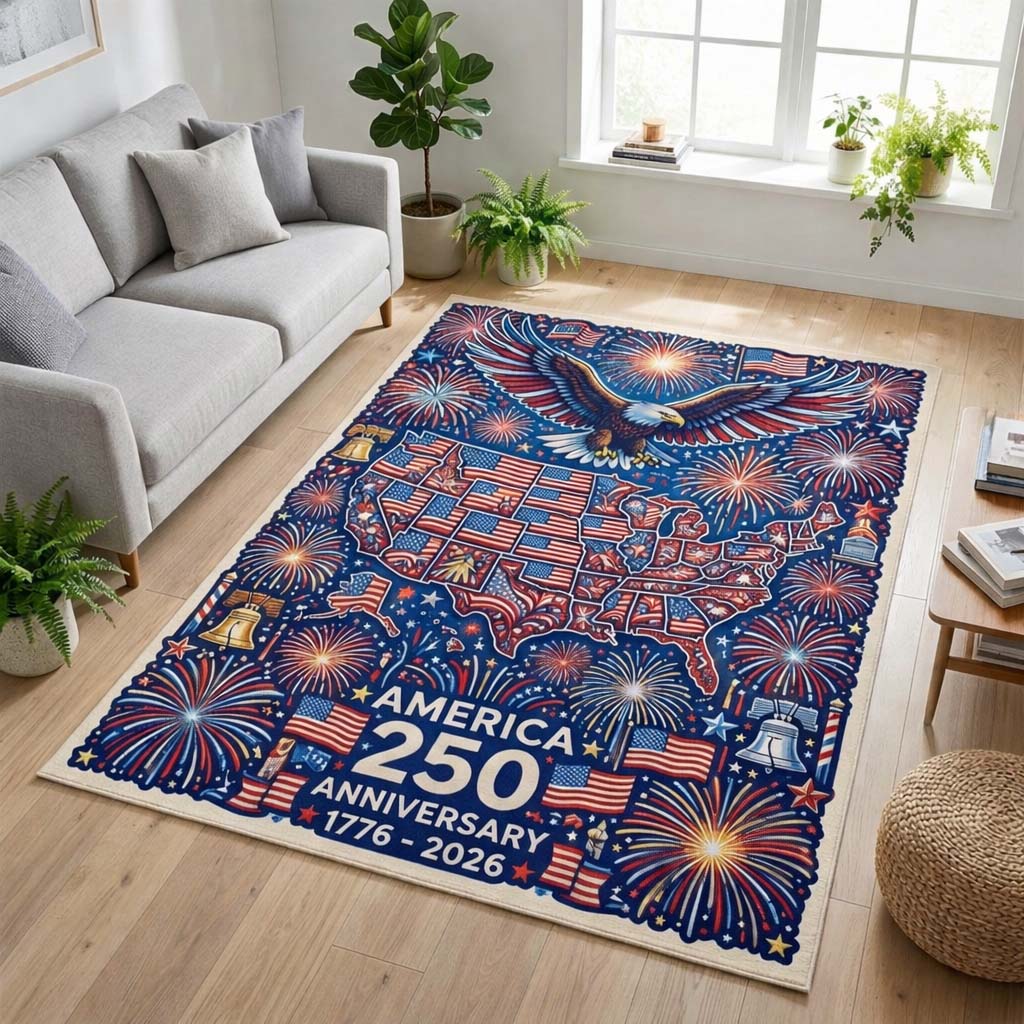 America Celebration Area Rug - Non-Slip Washable 3D Print Rug for Living Room & BedroomTVC210856