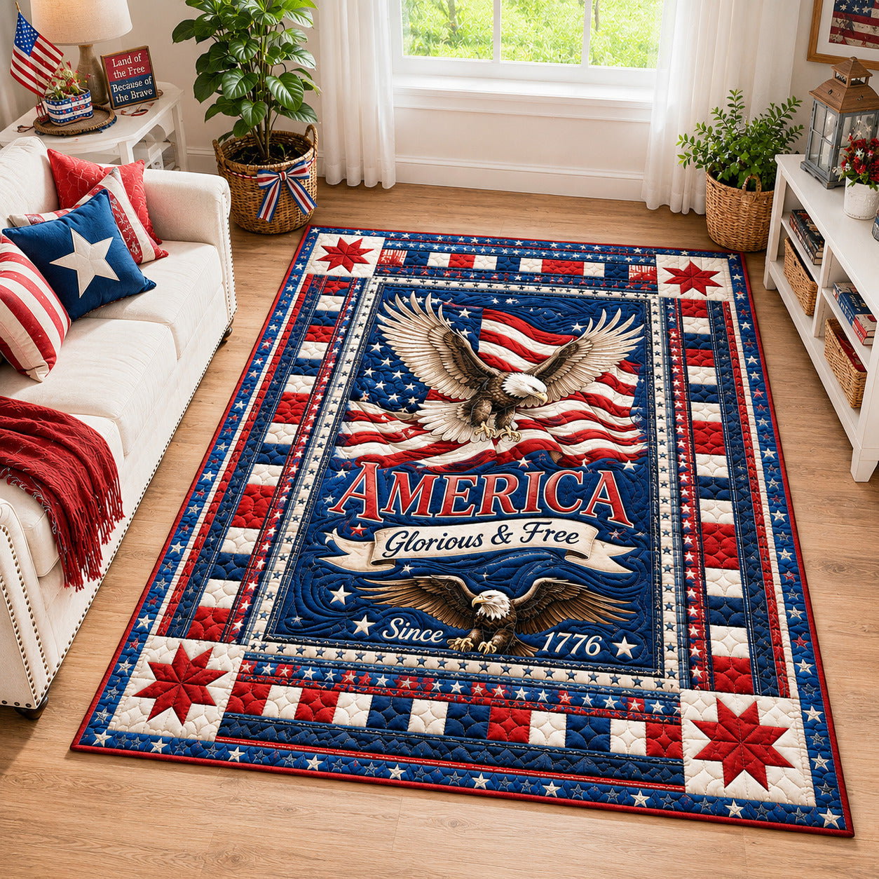 America Pride Area Rug - Non-Slip Washable 3D Print Rug for Living Room & BedroomTVC210864