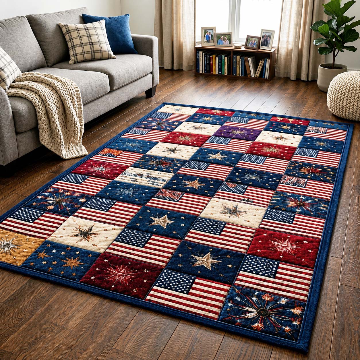 American Flag Area Rug - Non-Slip Washable 3D Print Rug for Living Room & BedroomTVC210856