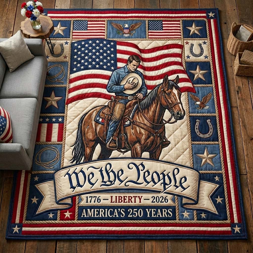 Americana Rider Area Rug - Non-Slip Washable 3D Print Rug for Living Room & BedroomTVC210870