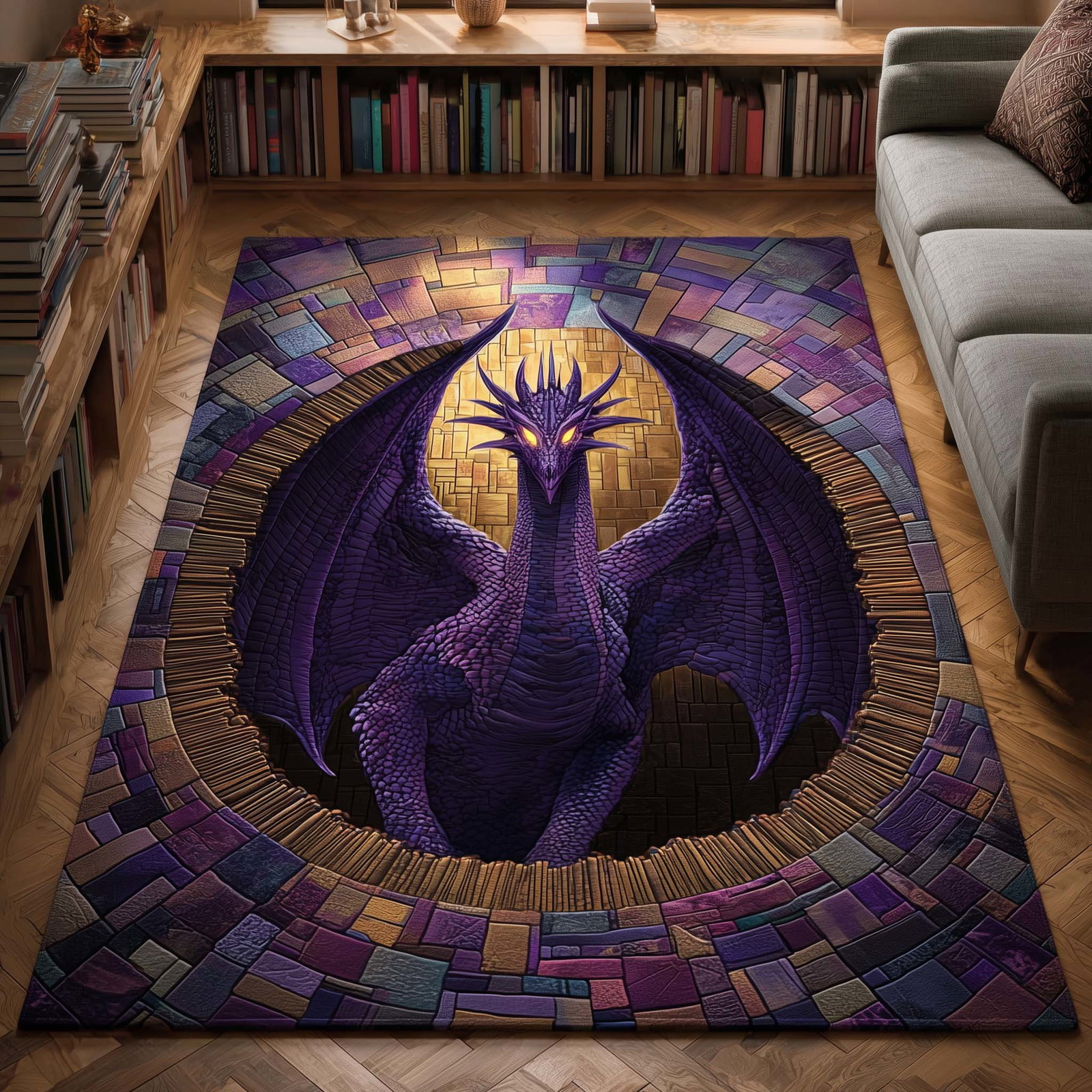 Amethyst Guardian Area Rug - Non-Slip Washable 3D Print Rug for Living Room & BedroomTVC210856