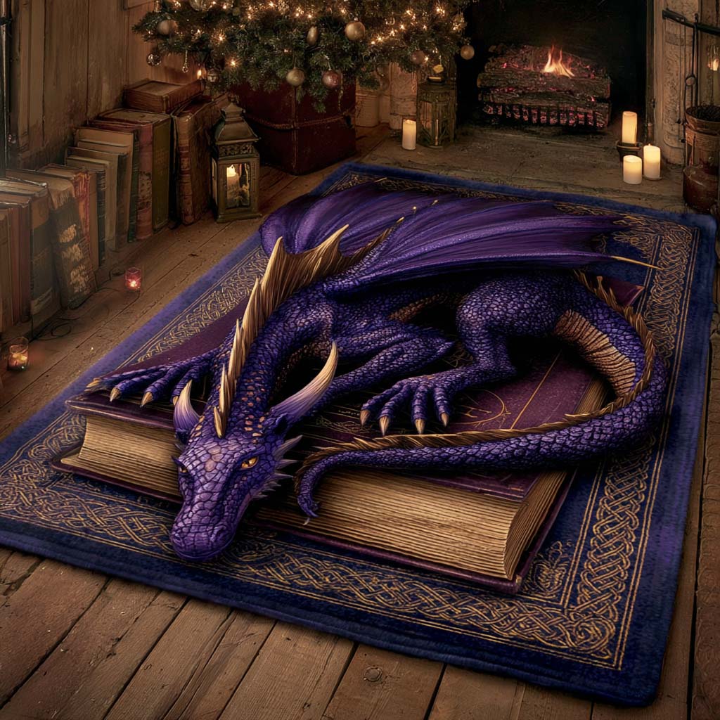 Amethyst Spellbound Dragon Area Rug - Non-Slip Washable 3D Print Rug for Living Room & BedroomTVC210848