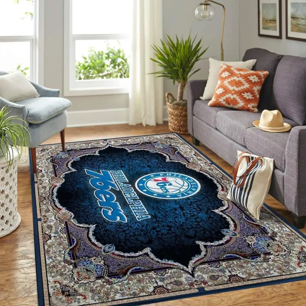 Anaheim Ducks Rug - Hockey Helmet Area for Fans Blue and White