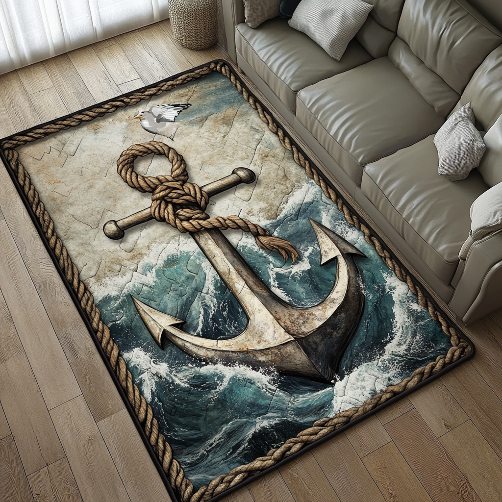 Anchor Dream Area Rug - Non-Slip Washable 3D Print Rug for Living Room & BedroomTVC210855