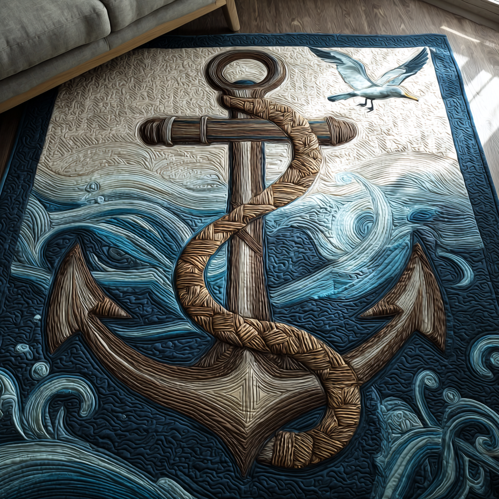 Anchor Haven Area Rug - Non-Slip Washable 3D Print Rug for Living Room & BedroomTVC210854