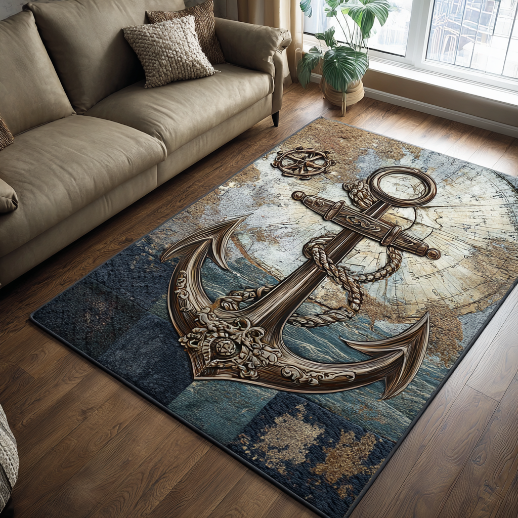 Anchor Spirit Area Rug - Non-Slip Washable 3D Print Rug for Living Room & BedroomTVC210855