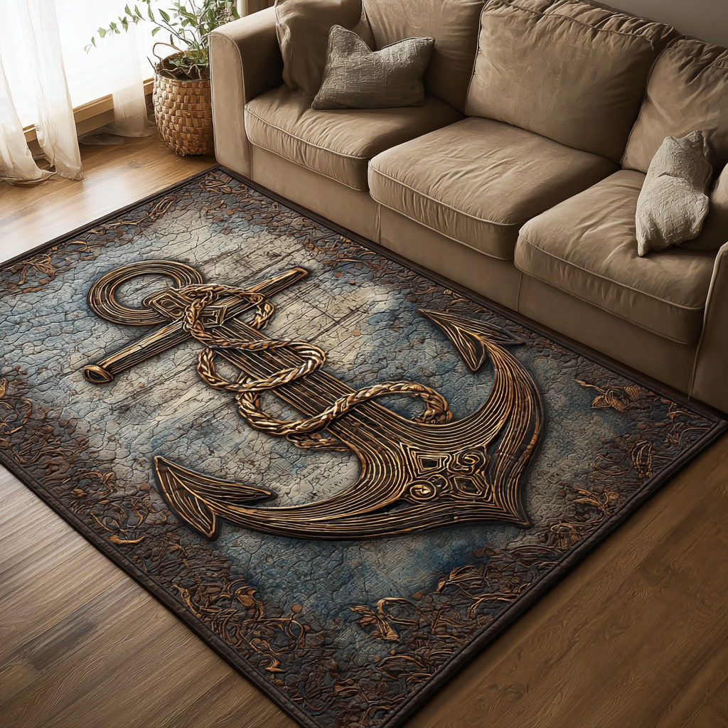 Anchor Tide Area Rug - Non-Slip Washable 3D Print Rug for Living Room & BedroomTVC210855
