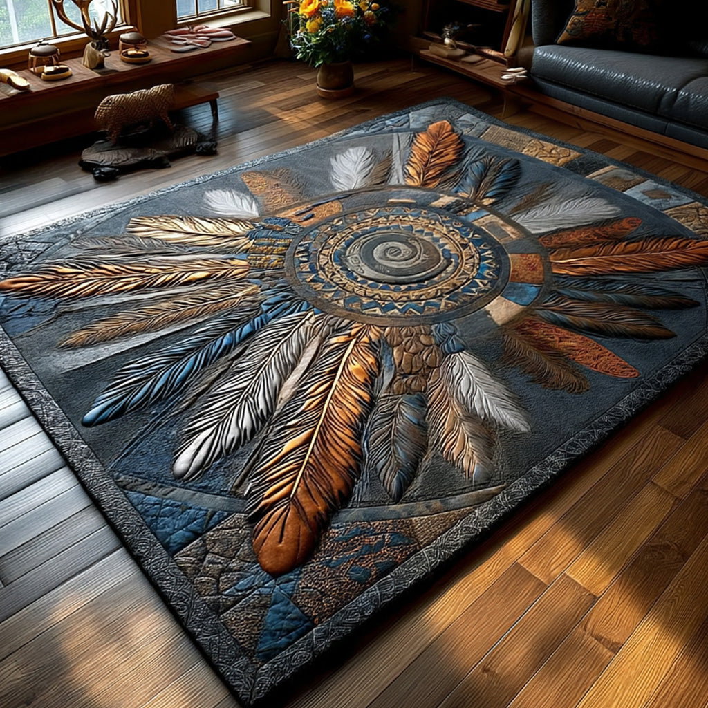Ancient Feathers Area Rug - Non-Slip Washable 3D Print Rug for Living Room & BedroomTVC210851