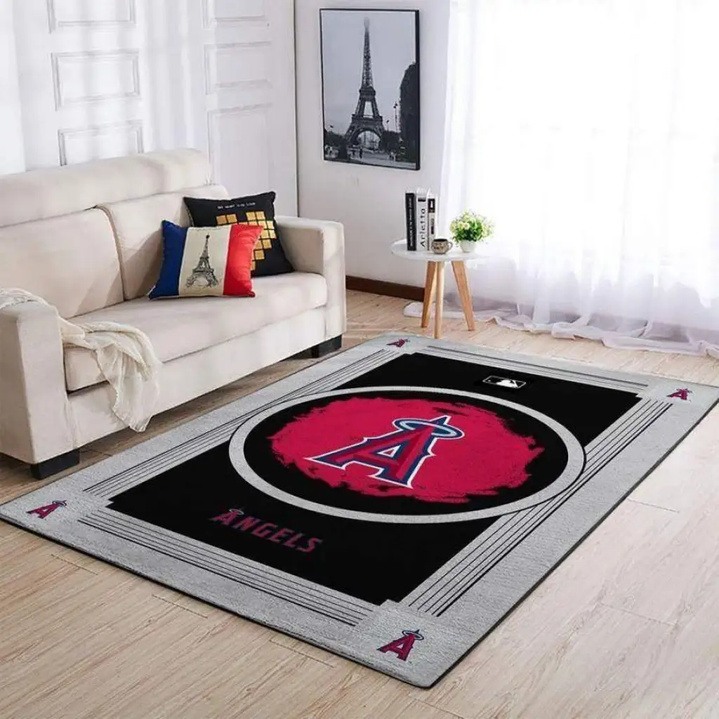 Angels Area Rug for Living Room Home Decor Black and Red