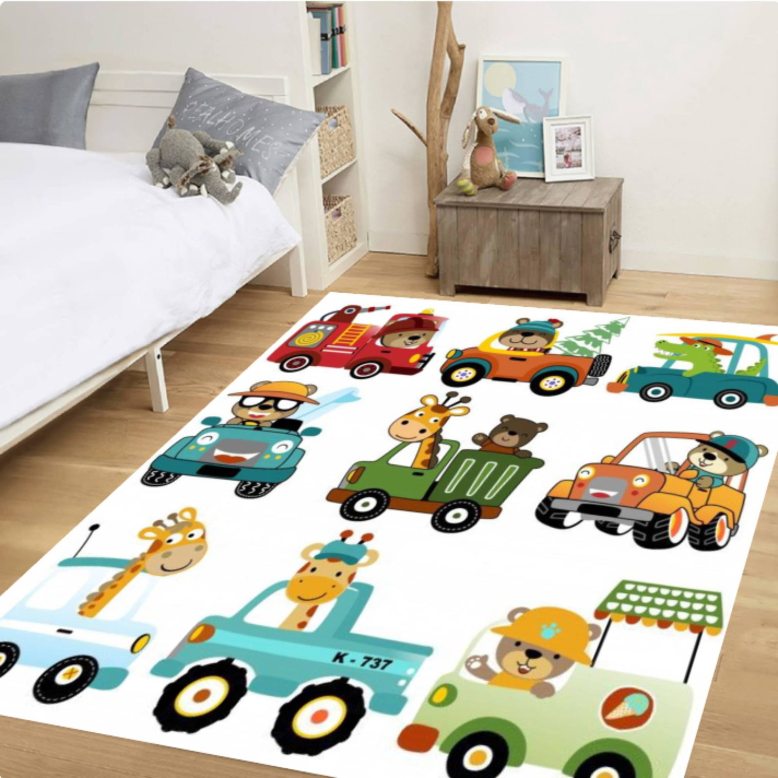 Animal Cars Rug - Kids Room RugsTVC1708389