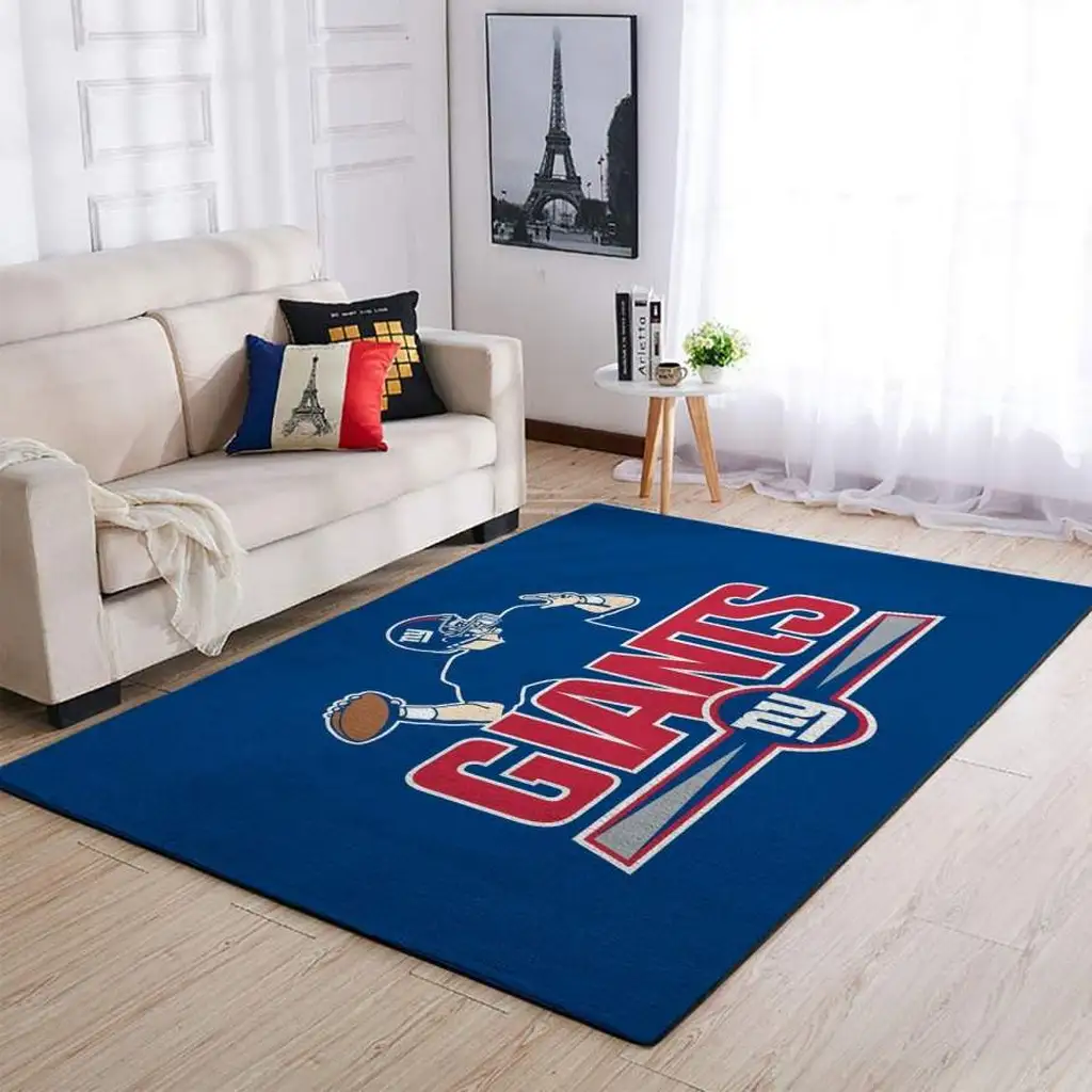 Anime Rug with Strong Character Design for Kids Room Blue and Red