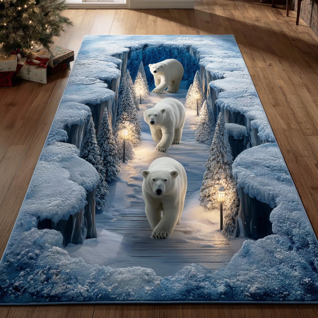 Arctic Bear Area Rug - Non-Slip Washable 3D Print Rug for Living Room & BedroomTVC210849
