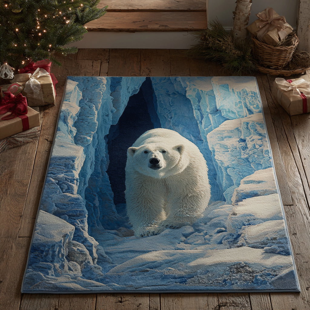 Arctic Bear Glow Area Rug - Non-Slip Washable 3D Print Rug for Living Room & BedroomTVC210854