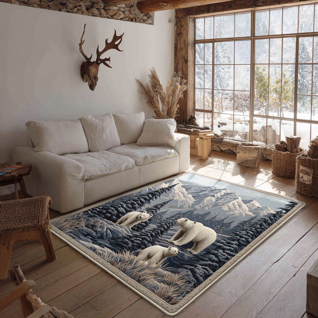Arctic Calm Area Rug - Non-Slip Washable 3D Print Rug for Living Room & BedroomTVC210851