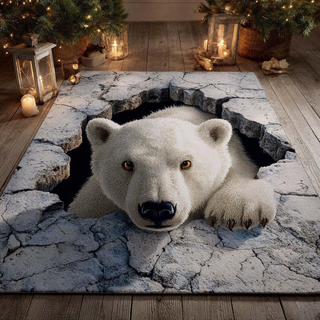 Arctic Gaze Area Rug - Non-Slip Washable 3D Print Rug for Living Room & BedroomTVC210848